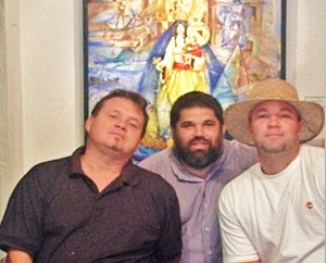 Los tres Juanes y ángeles del demonio de la Expo de Poesía Mural ISLA SOLA: Ignacio Pérez Vázquez, José Antonio Gutiérrez Caballero y Noelio González.