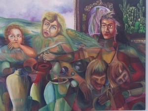Los ángeles caídos, de José Antonio Gutiérrez, mágica y dramáticamente representados por la pintura de Ignacio Pérez Vázquez.