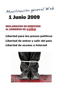 Segundo poster de la Movilización Web, realizado por la artista y publicista Margarita García Alonso.