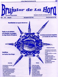 Suplemento BRUJULAR DE MARGARITA, que editaba Josán Caballero, en 1993, desde las páginas del Diario La Hora Cero.