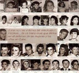 Fotos de los 37 asesinados por el castrismo, en el Remolcador 13 de Marzo.