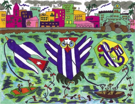Mis papalotes banderas en La Habana, por Josán Caballero.