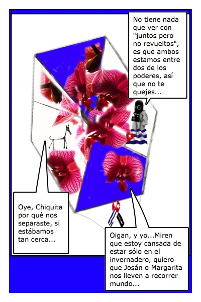 Papalote Bandera del Blog de Chiquita Mala, realizado por Margarita García Alonso, con historieta de Josán Caballero.