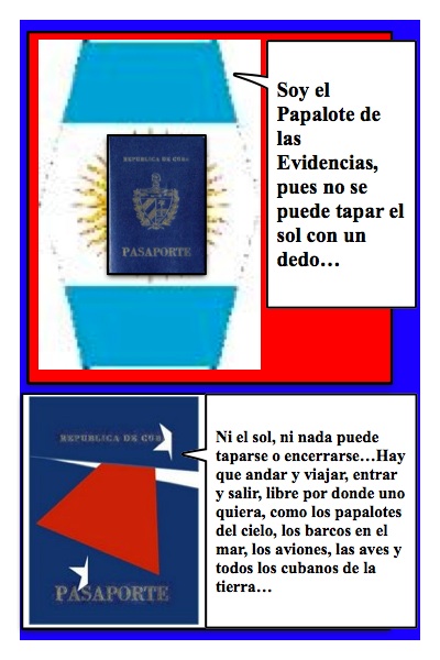 El nuevo Papalote Bandera de Evidencias, el Blog de Verónica Cervera, creado por Piero y Josán, con historieta de Josán Caballero.