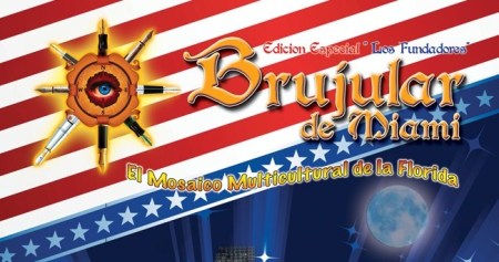 Portada de la Revista Brujular de Miami, cuyo redactor y editor en Jefe es José Antonio Gutiérrez Caballero, JOSÁN CABALLERO, y la realización del diseño es de César Venegas.
