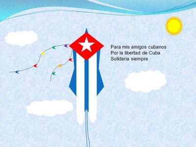 PAPALOTE POR LA LIBERTAD Y DEMOCRACIA DE CUBA, de Inés de Cuevas.
