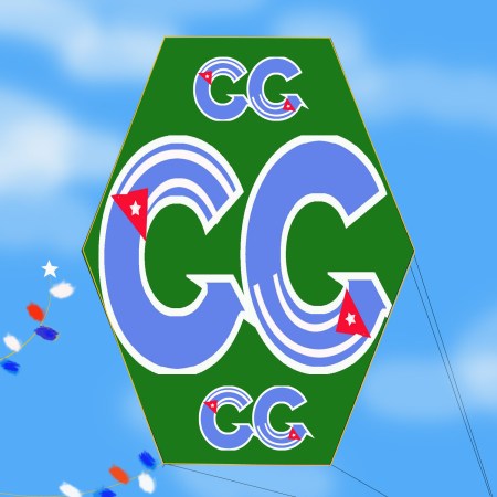 Papalote con bandera, hecho por Niurki Palomino, para su Blog Cero Circunloquios, con su esposo Ley Martínez.