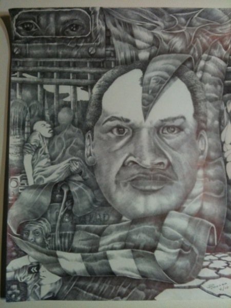 Un excelente dibujo sobre Orlando Zapata Tamayo, original de Raúl Proenza