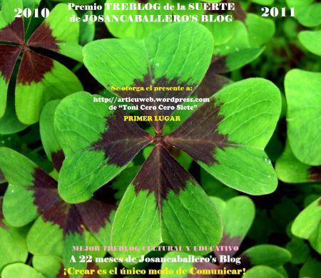 Premio-Treblog-de-Josancaballeros-blog-Cultural-y-Educativo, PrimerLugar, Primera Etapa