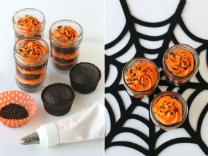 Halloween cupcakes side by side